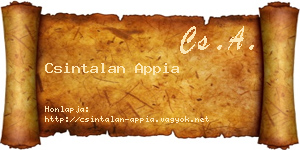 Csintalan Appia névjegykártya